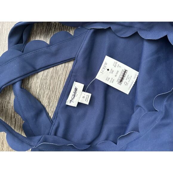 NWT J.Crew Scalloped Active Dress In Navy Blue Size Small - Picture 6 of 7